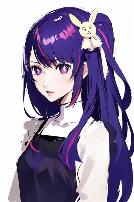 4276321489-634477682-persona (_style_),  1girl, simple background，upper body， _lora_HoshinoAi_v9_0.8_，hoshinoai ，Hoshino Ai, long hair, purple hair,.png